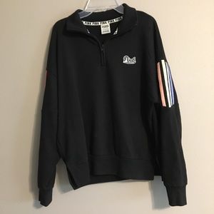 PINK victoria secret quarter zip fleece pullover